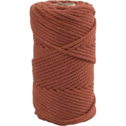 Corda per Macramé, L: 55 M, diam 4 mm, terra d'orange bruciata, 330 g/ 1 rot.
