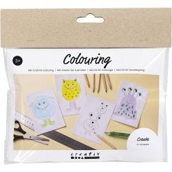 Kit Fai da te Mini Colorazione, Mostro, colori asst., 1 conf.