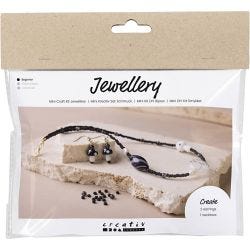 Kit Fai da te Mini Gioielli, Collana spessa, armonia nero, 1 conf.