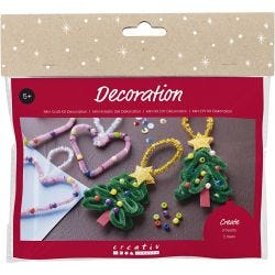 Kit Fai da te Mini Decorazioni, Cuori e alberi di Natale, 1 conf.