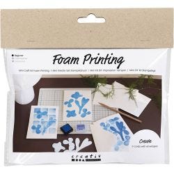 Kit Fai da te Mini Timbri di Foam, Biglietti con motivo, bianco, bianco sporco, 1 conf.