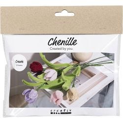 Kit Fai da te Mini Fiori con Scovolini, Tulipani, colori asst., 1 conf.