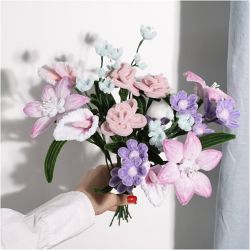 Kit Fai da te Fiori con Scovolini, Fiori, colori pastello, 1 conf.