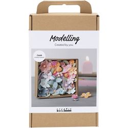 Kit Fai da te Modellazione, Fiori, colori pastello, 1 conf.