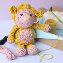Kit Fai da te Amigurumi, Riccio, rosato chiaro, giallo caldo, 1 conf.