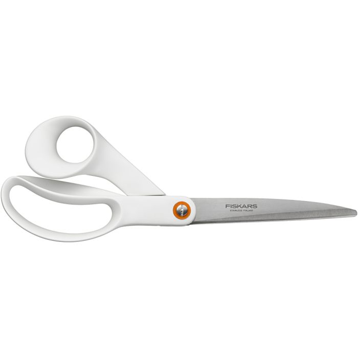 Fiskars Forbici Universali, L: 24 cm, destrimani, bianco, 1 pz