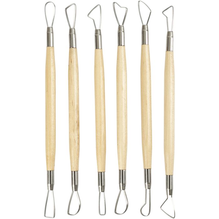 Utensili ad anello per argilla, bordi appuntiti, L: 20 cm, 6 pz/ 1 conf.
