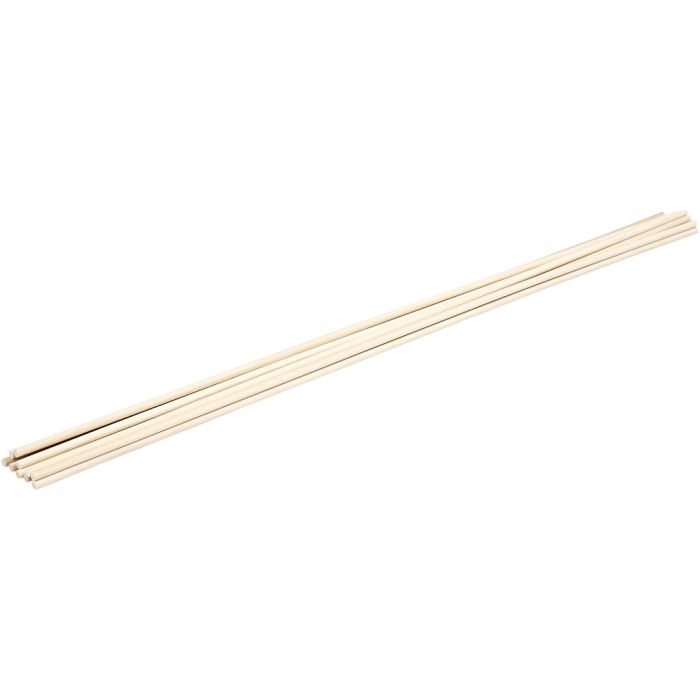 Stecchino di legno, L: 60 cm, diam 6 mm, 10 pz/ 1 conf.