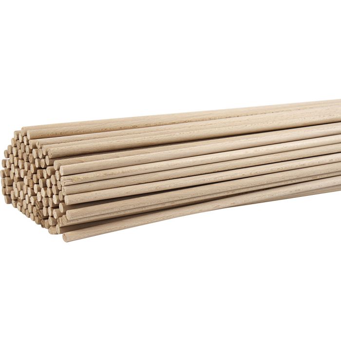 Stecchino di legno, L: 60 cm, diam 8 mm, 10 pz/ 1 conf.