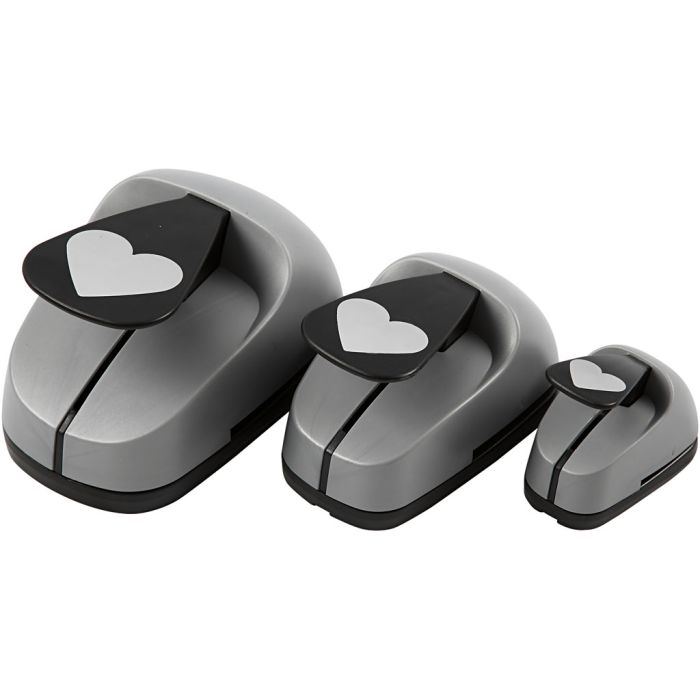 Set perforatori creativi, cuore, misura 25+49+75 mm, 3 pz/ 1 conf.