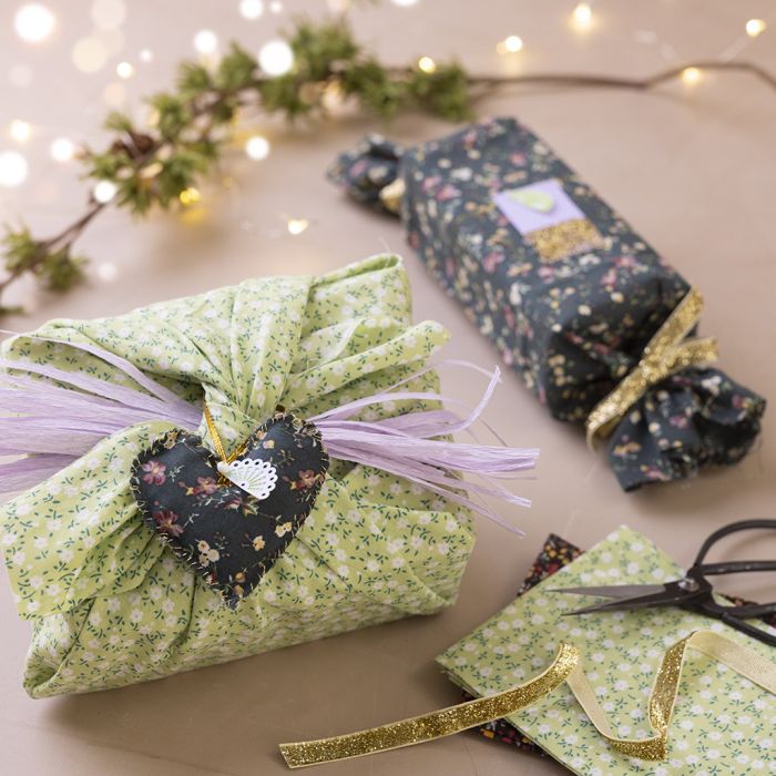 Confezione regalo con tessuto patchwork