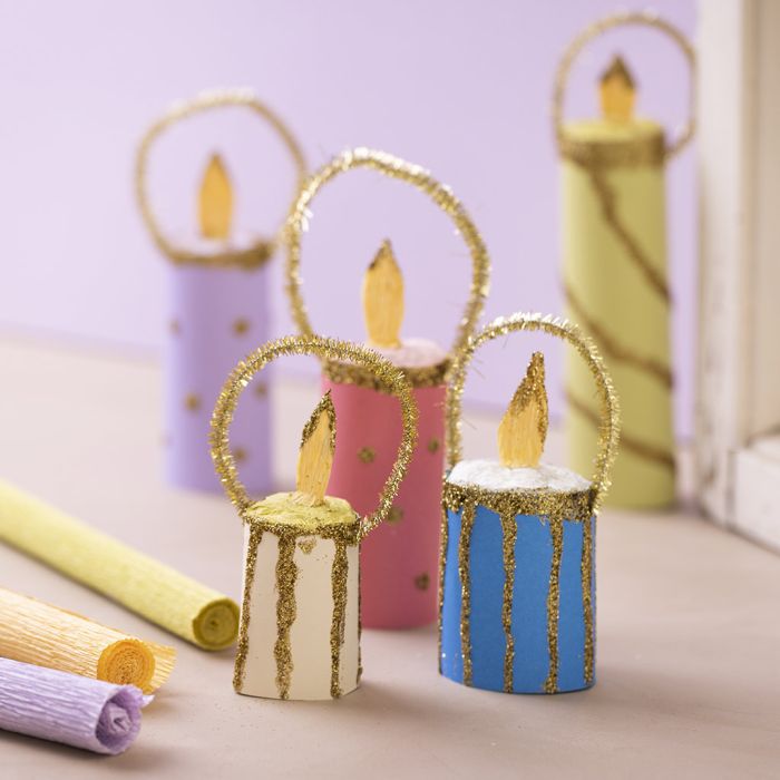 Candele natalizie in carta crespa
