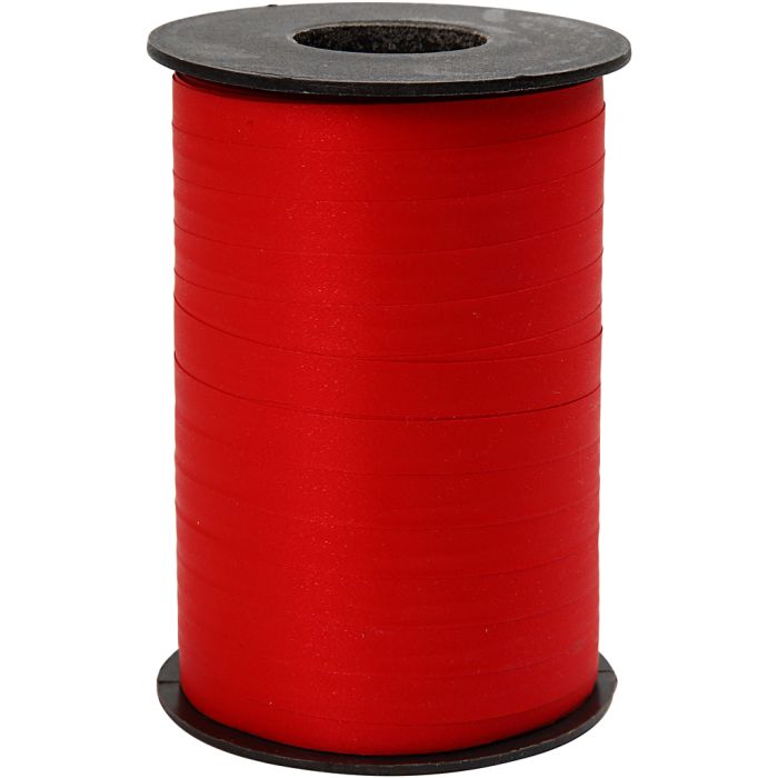 Nastro arricciabile, L: 10 mm, opaco, rosso, 250 m/ 1 rot.