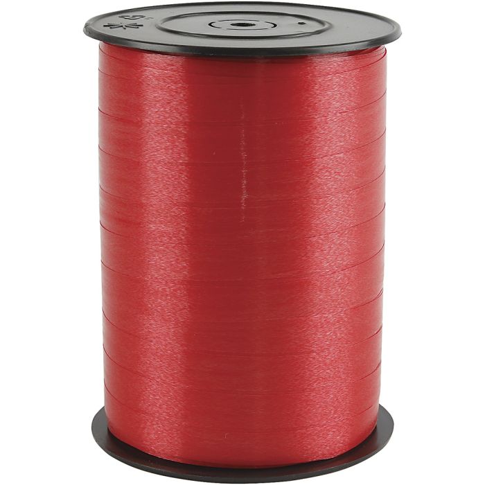 Nastro arricciabile, L: 10 mm, brillante, rosso, 250 m/ 1 rot.