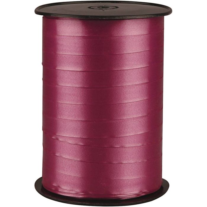 Nastro arricciabile, L: 10 mm, brillante, rubino, 250 m/ 1 rot.