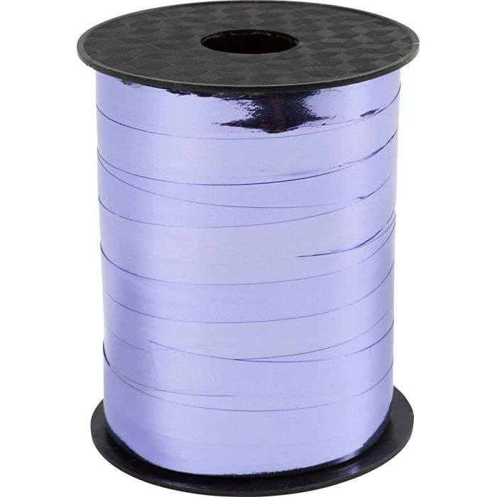Nastro arricciabile, L: 10 mm, brillante,metallico, lavanda, 250 m/ 1 rot.
