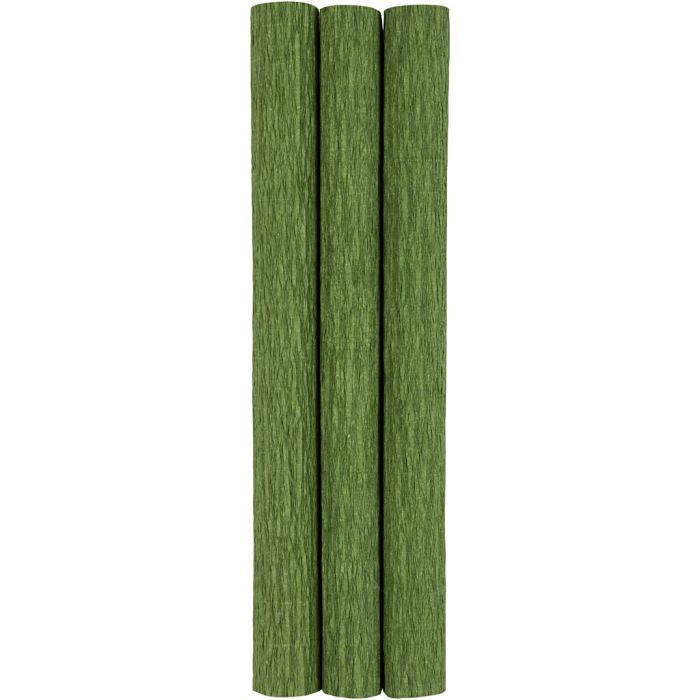 Carta Crespa, foglio 25x60 cm, Proporzione: 180%, 105 g, verde lime, 3 fgl./ 1 conf.