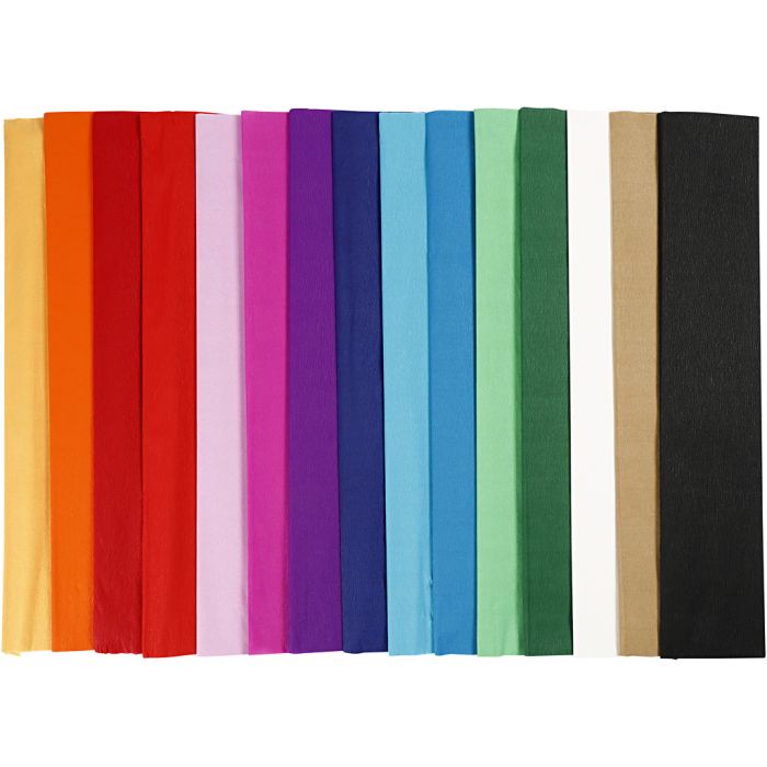 Carta Crespa, L: 2,5 m, L: 50 cm, 22 g, colori asst., 4x15 rot./ 1 conf.