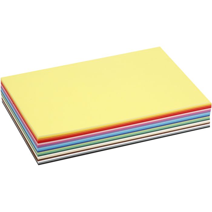 Cartoncino colorato, A4, foglio 210x297 mm, 180 g, colori asst., 300 fgl. asst./ 1 conf.