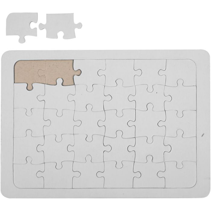 Puzzle a mosaico, misura 15x21 cm, bianco, 1 pz