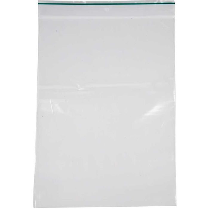Buste con chiusura a zip, misura 17x23 cm, spess. 0,05 mm, 100 pz/ 1 conf.