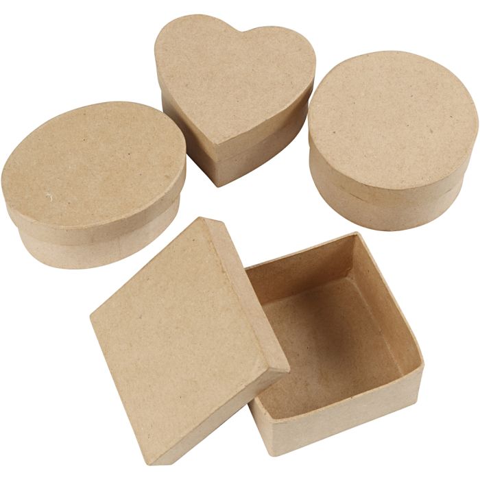 Scatole medie, H: 5 cm, diam 10-12 cm, 4 pz/ 1 conf.