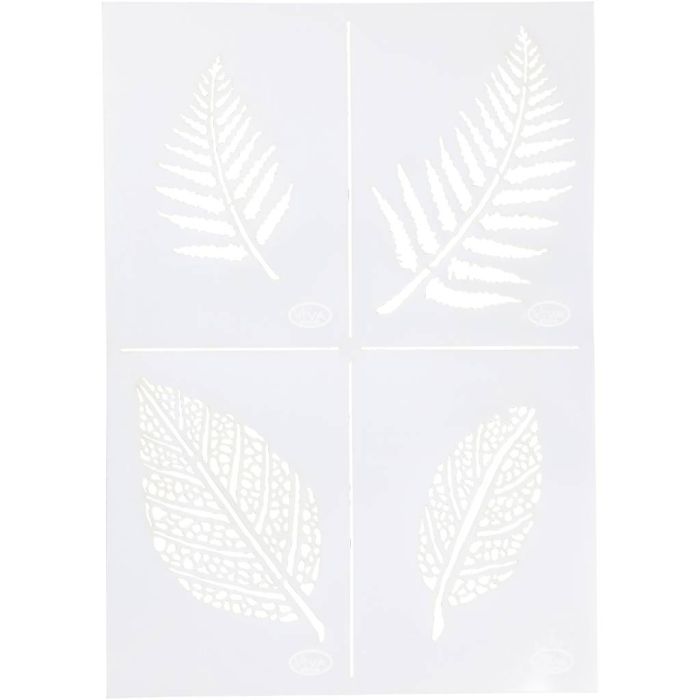 Stencil , foglie, A4, foglio 210x297 mm, 1 pz