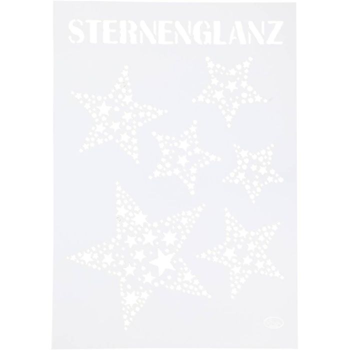 Stencil , stelle, A4, foglio 210x297 mm, 1 pz