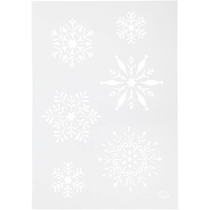Stencil , A4, foglio 210x297 mm, fiocco di neve, 1 pz