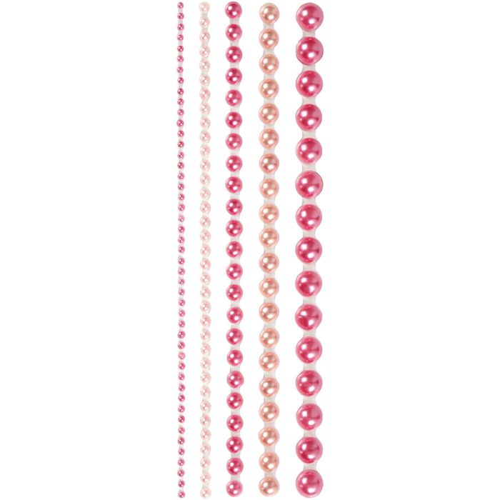Mezze perle, misura 2-8 mm, rosa, 140 pz/ 1 conf.