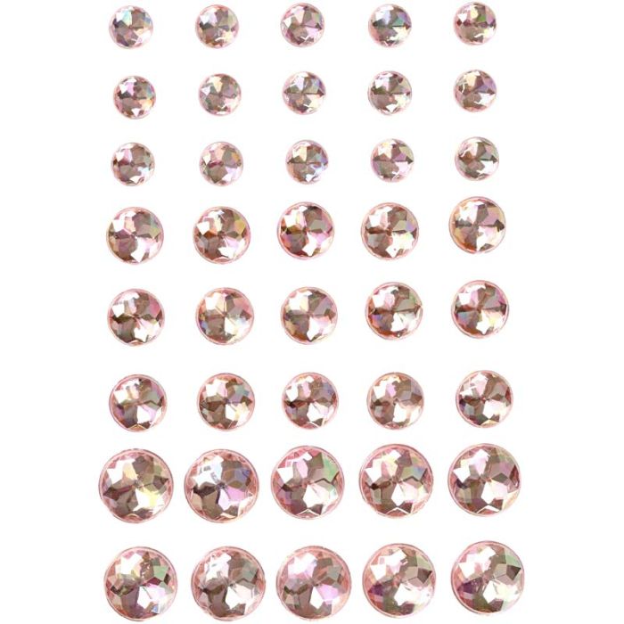Diamanti sintetici, misura 6+8+10 mm, rosa, 40 pz/ 1 conf.