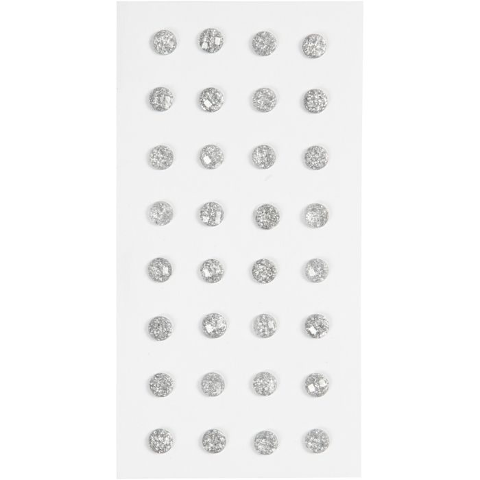 Brillantini, diam 8 mm, argento, 32 pz/ 1 conf.