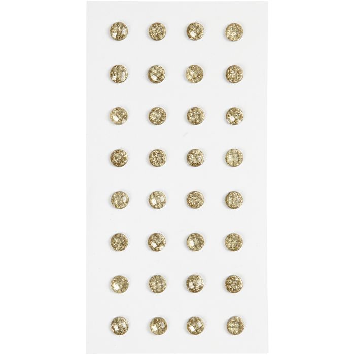 Brillantini, diam 8 mm, oro, 32 pz/ 1 conf.