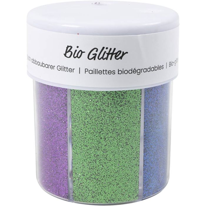 Brillantini bio, colori asst., 6x28 ml/ 1 vasch.