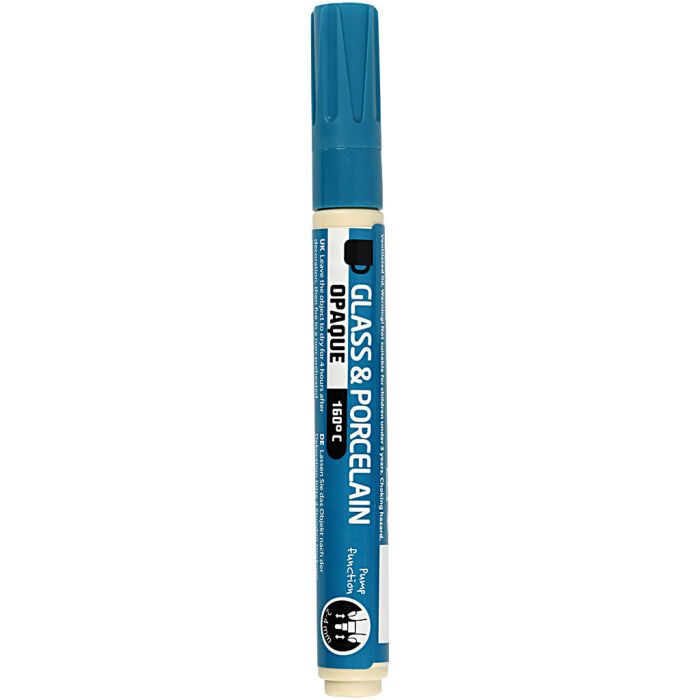 Pennarello per vetro e porcellana, ampiezza tratto 2-4 mm, opaca, turchese, 1 pz