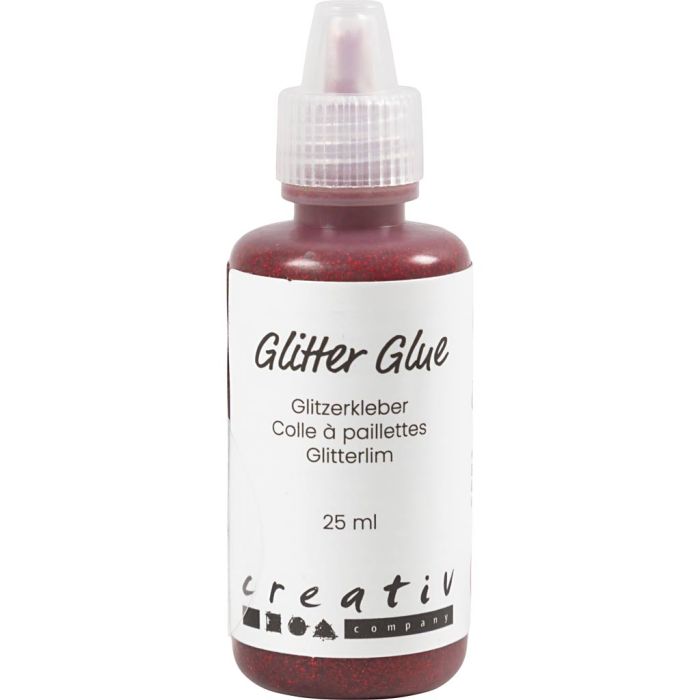 Colla glitter, rosso, 25 ml/ 1 bott.