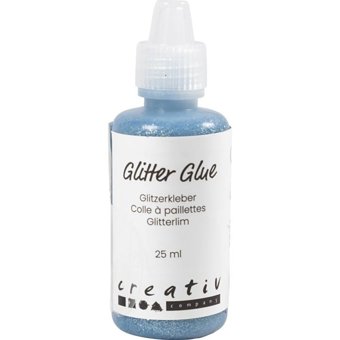 Colla glitter, azzurro, 25 ml/ 1 bott.