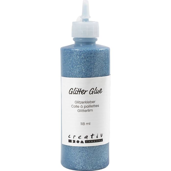 Colla glitter, azzurro, 118 ml/ 1 bott.