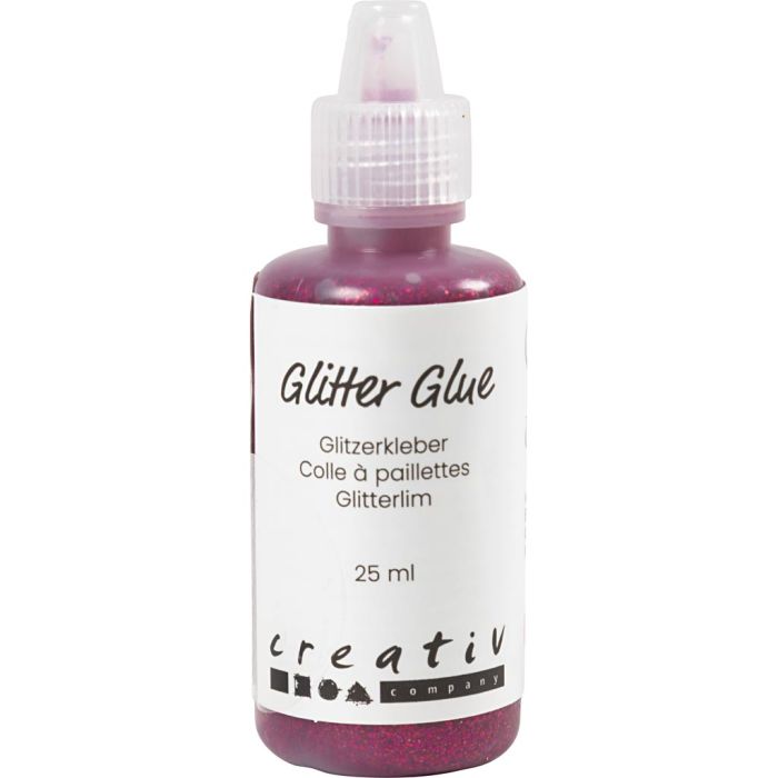 Colla glitter, rosa, 25 ml/ 1 bott.