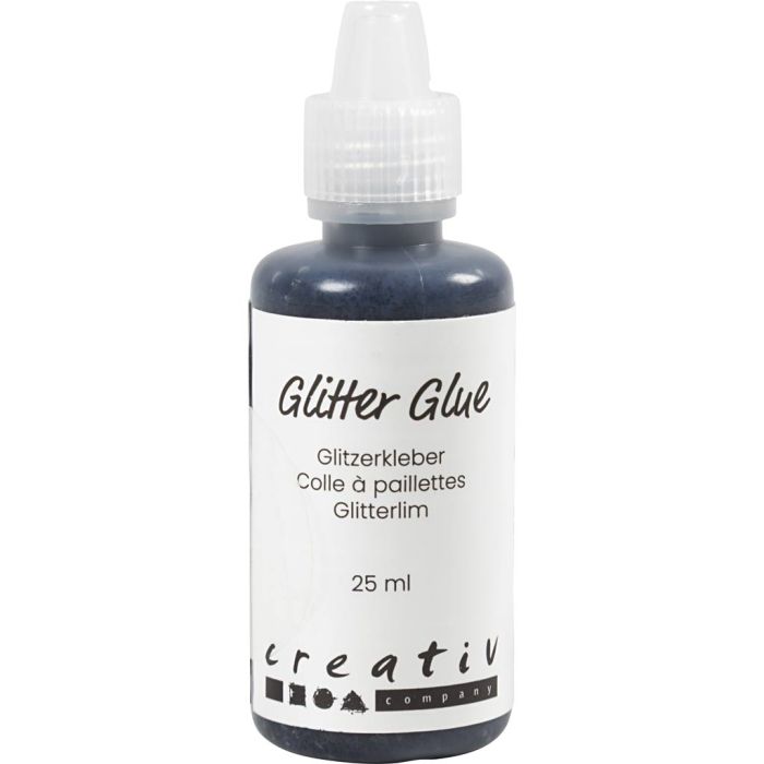 Colla glitter, nero, 25 ml/ 1 bott.