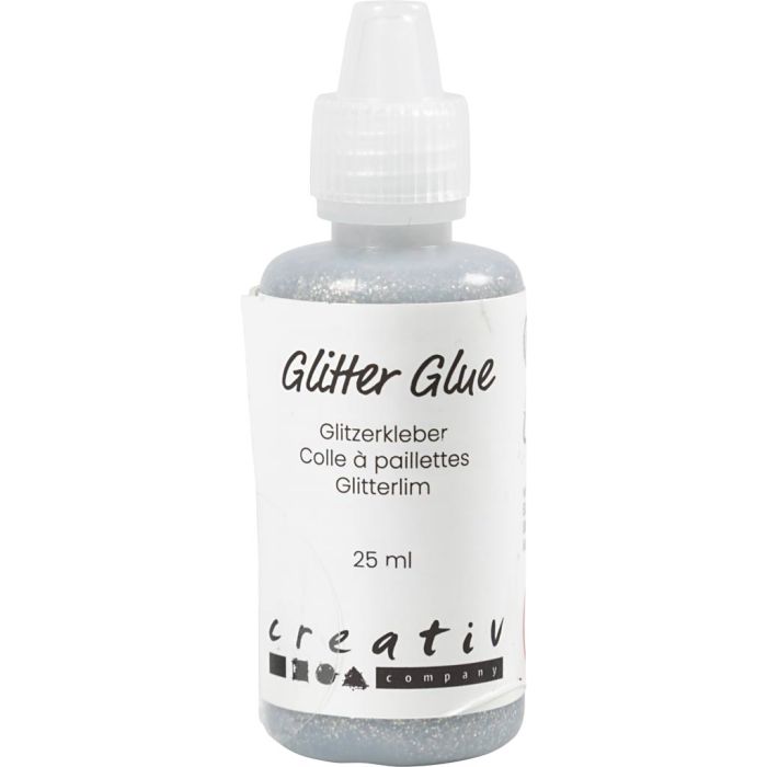 Colla glitter, argento, 25 ml/ 1 bott.