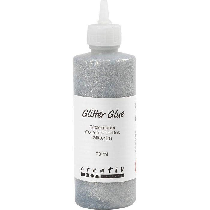 Colla glitter, argento, 118 ml/ 1 bott.