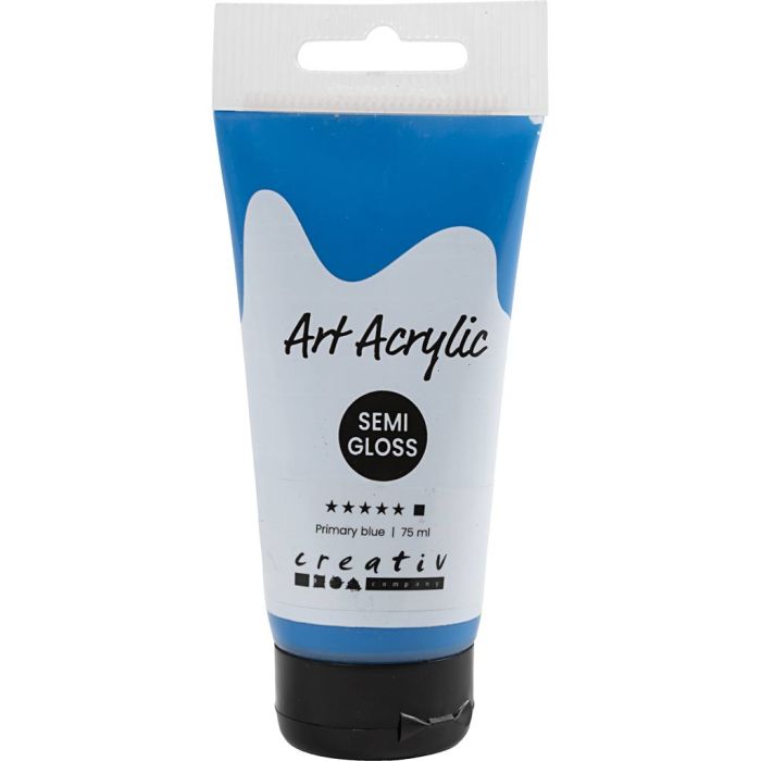 Pittura Acrilia, semi-lucido, opaca, blu primario, 75 ml/ 1 bott.