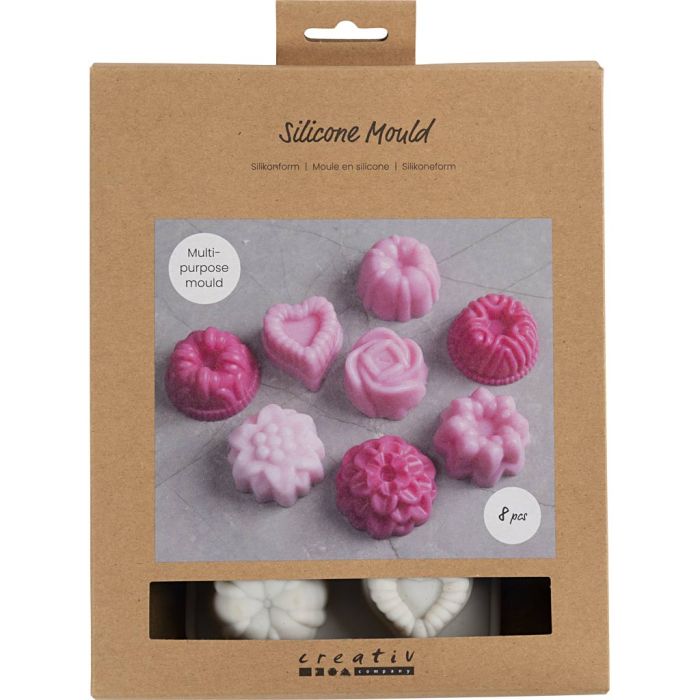 Stampo in silicone, piccole torte, H: 2,5 cm, L: 4 cm, L: 4,5 cm, 25 ml, 1 pz