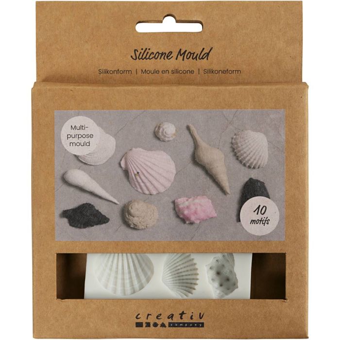 Stampo in silicone, Conchiglia e gusci, H: 1 cm, L: 1-2,8 cm, 1 pz
