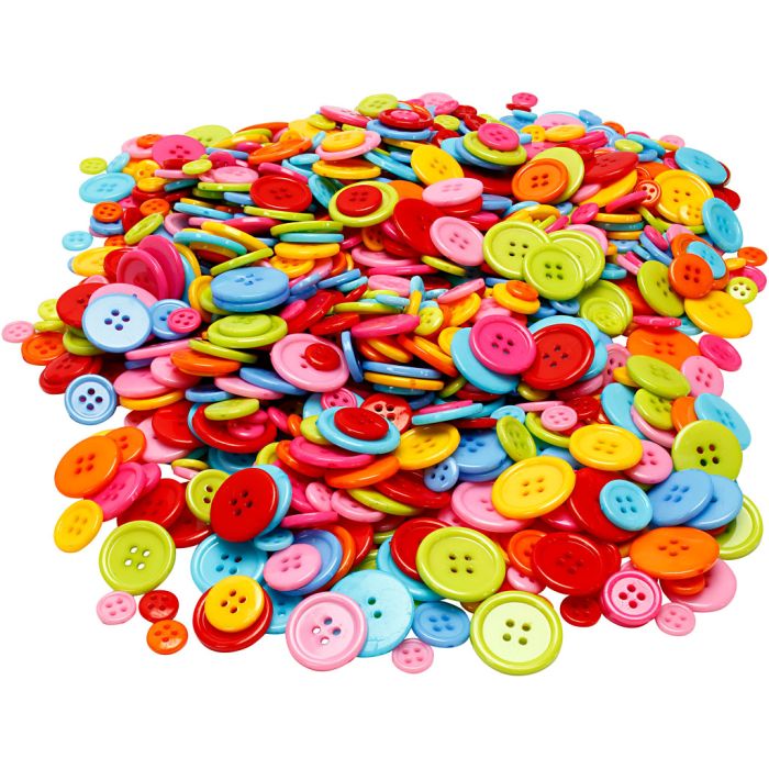 Mix Bottoni, diam 10+15+20+22 mm, 500 g/ 1 conf.