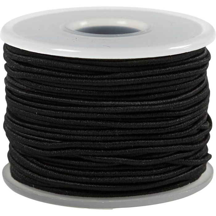 Cordone elastico, spess. 1 mm, nero, 25 m/ 1 rot.