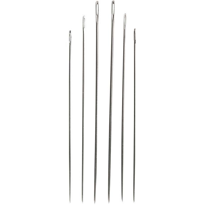 Aghi da rammendo, dim. 1-5, argento, 6 pz/ 1 conf.
