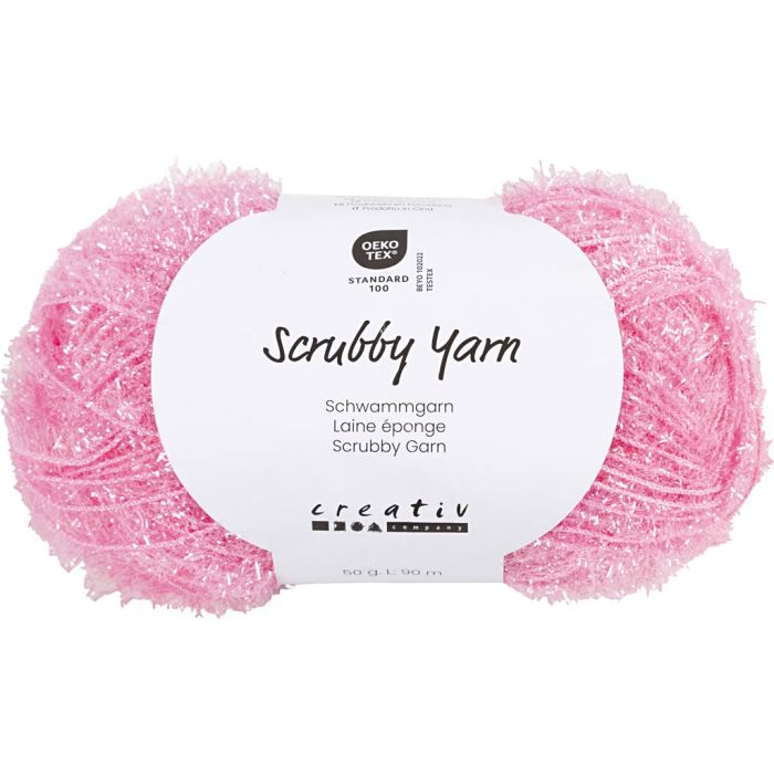 Filato per spugna, L: 90 m, rosso chiaro, 50 g/ 1 gom.