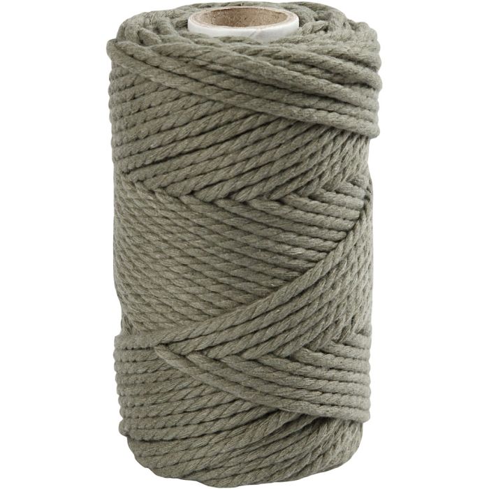 Corda per Macramé, L: 55 m, diam 4 mm, verde muschio, 330 g/ 1 rot.
